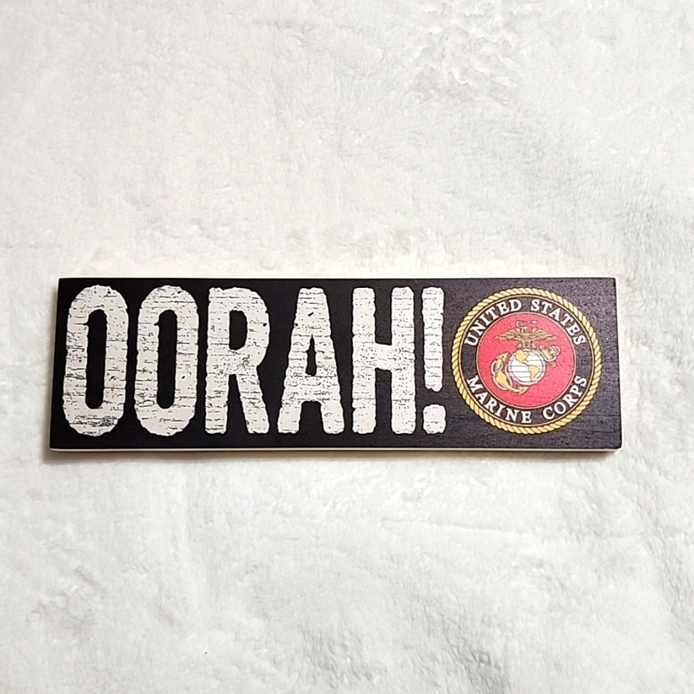 OORAH! USMC Wooden Plaque